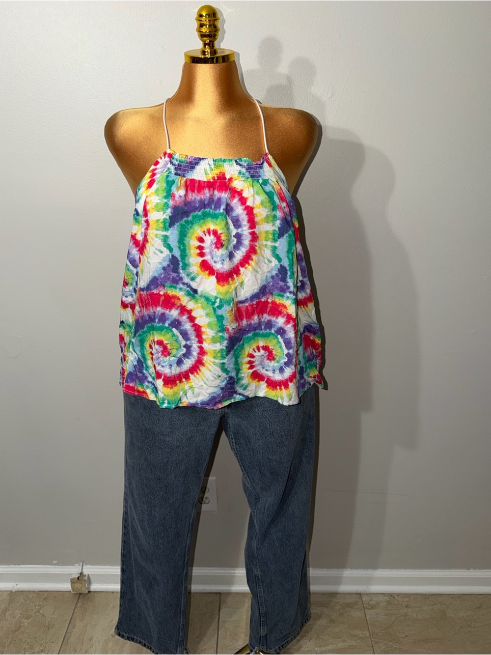 & Other Stories Rainbow Tie-Dye Halter Camisole
